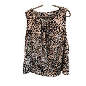 Calvin Klein Sleeveless Leopard Print Top - 3x